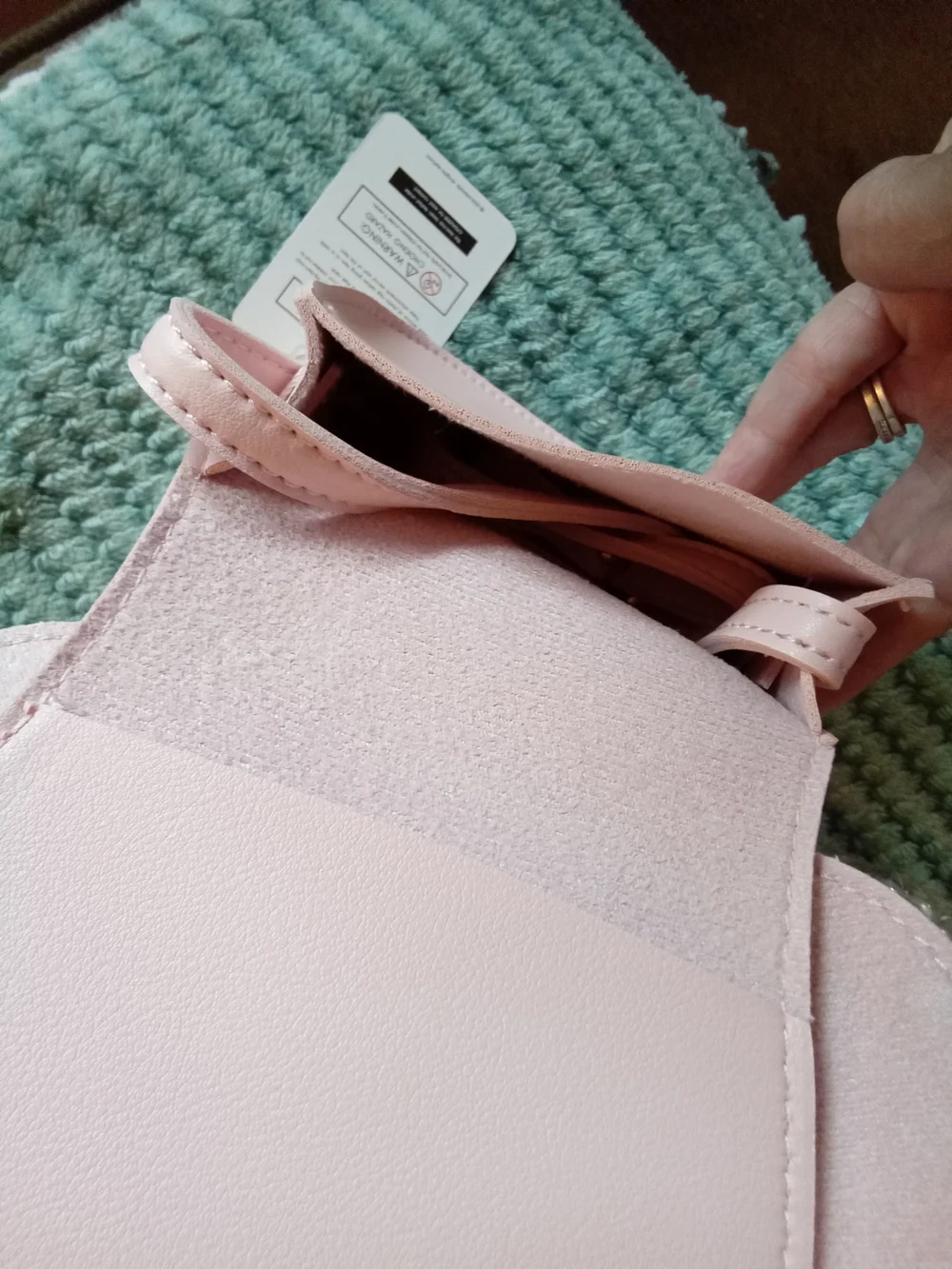 stradivarius Pink‎ Kids Crossbody Bag with White Bow and Gold Z